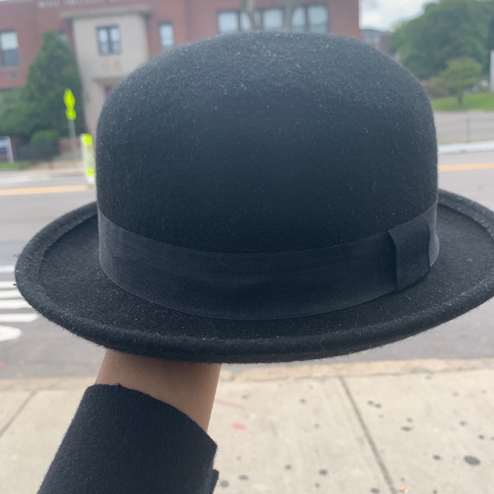 Black Felt Bowler Hat